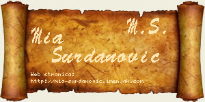 Mia Surdanović vizit kartica